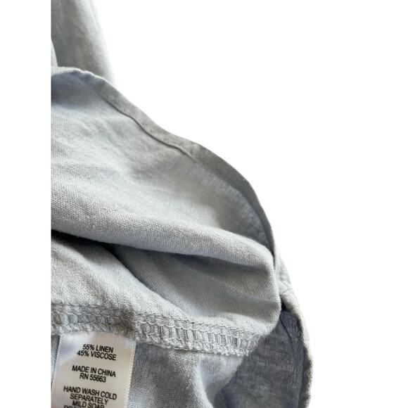 Cynthia Rowley Light Blue Linen Blend Sleeveless Cowl Neck Hi-Low Dress Size 3X - Picture 9 of 10